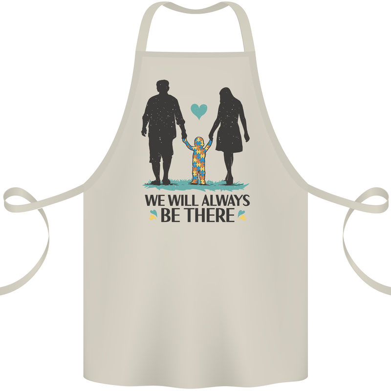 Autism We Will Always Be There Autistic Cotton Apron 100% Organic Natural