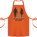 Autism We Will Always Be There Autistic Cotton Apron 100% Organic Orange