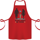 Autism We Will Always Be There Autistic Cotton Apron 100% Organic Red