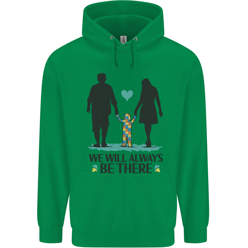 Autism We Will Always Be There Autistic Mens 80% Cotton Hoodie Irish Green