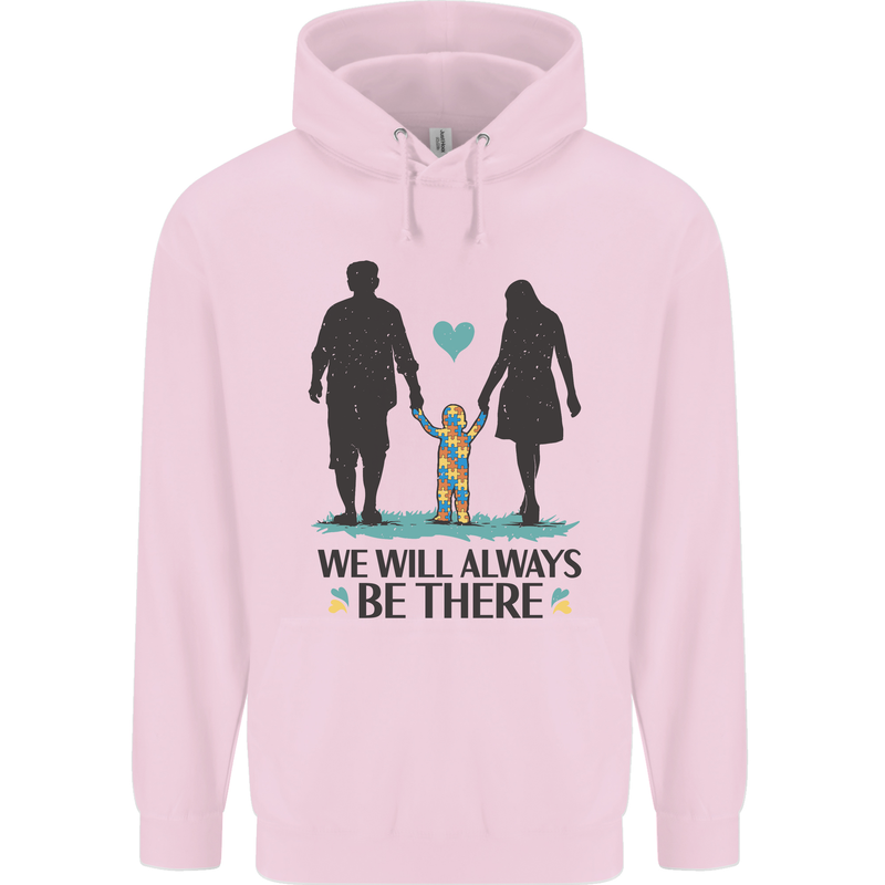 Autism We Will Always Be There Autistic Mens 80% Cotton Hoodie Light Pink