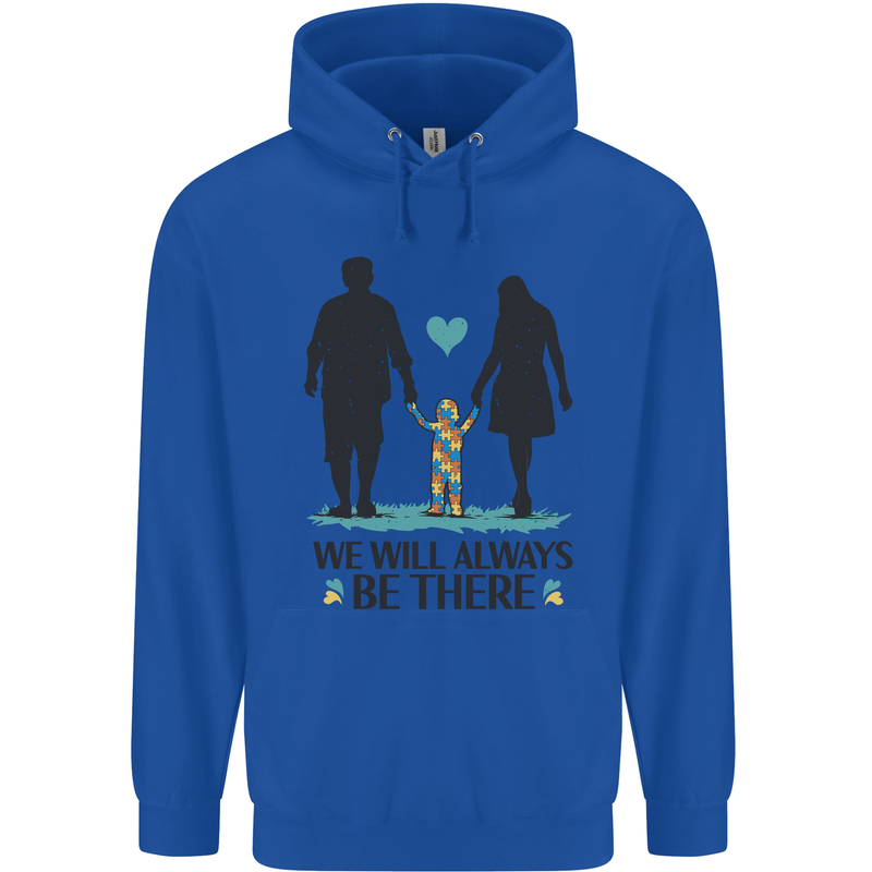 Autism We Will Always Be There Autistic Mens 80% Cotton Hoodie Royal Blue