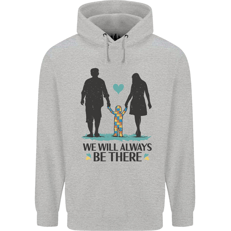 Autism We Will Always Be There Autistic Mens 80% Cotton Hoodie Sports Grey