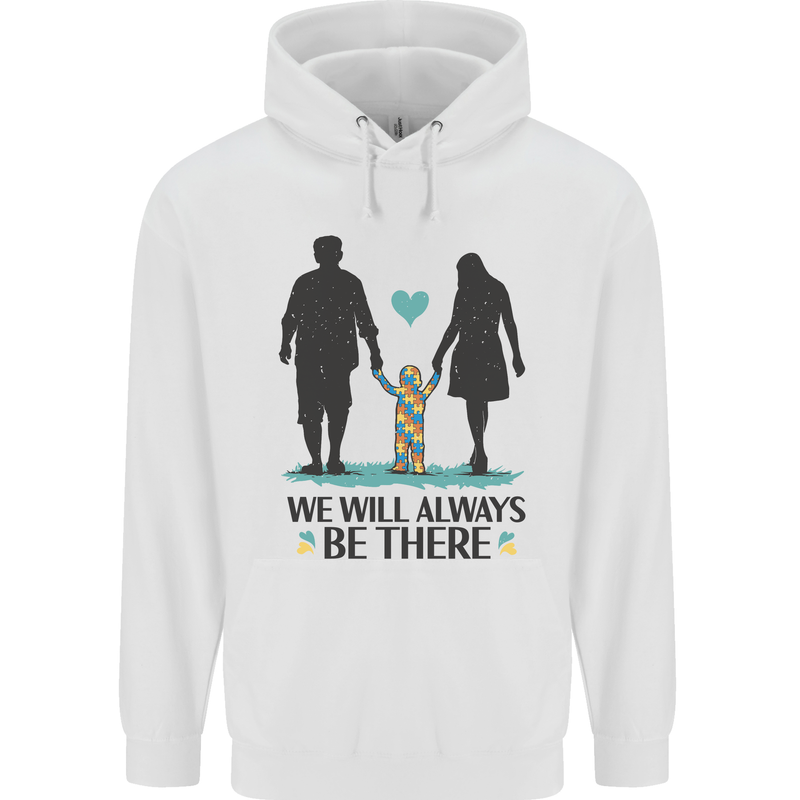 Autism We Will Always Be There Autistic Mens 80% Cotton Hoodie White