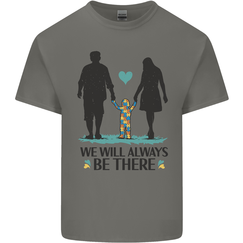 Autism We Will Always Be There Autistic Mens Cotton T-Shirt Tee Top Charcoal