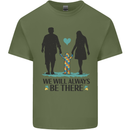 Autism We Will Always Be There Autistic Mens Cotton T-Shirt Tee Top Military Green