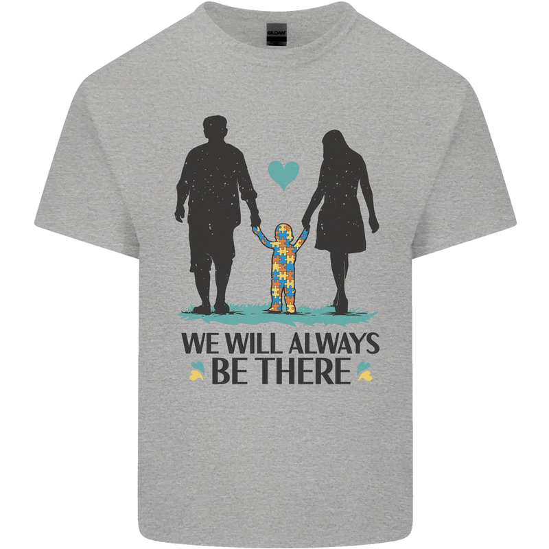Autism We Will Always Be There Autistic Mens Cotton T-Shirt Tee Top Sports Grey