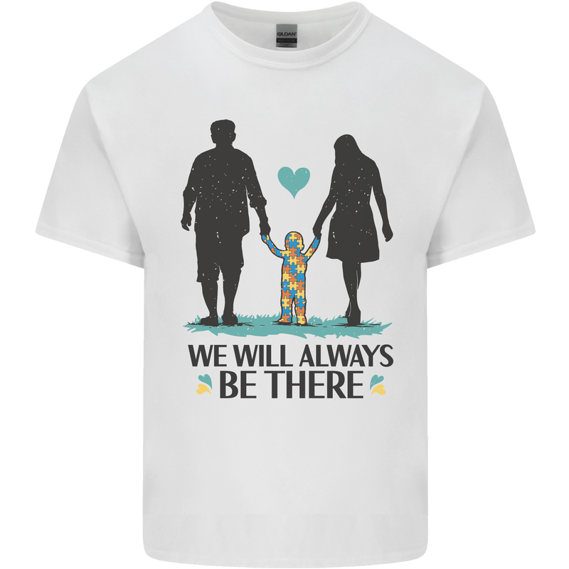 Autism We Will Always Be There Autistic Mens Cotton T-Shirt Tee Top White