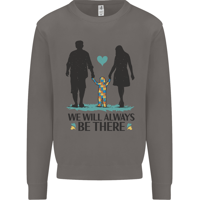 Autism We Will Always Be There Autistic Mens Sweatshirt Jumper Charcoal
