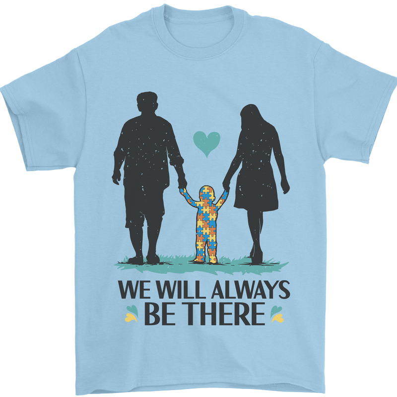 Autism We Will Always Be There Autistic Mens T-Shirt 100% Cotton Light Blue