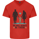 Autism We Will Always Be There Autistic Mens V-Neck Cotton T-Shirt Red