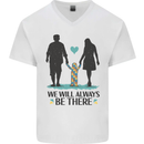 Autism We Will Always Be There Autistic Mens V-Neck Cotton T-Shirt White