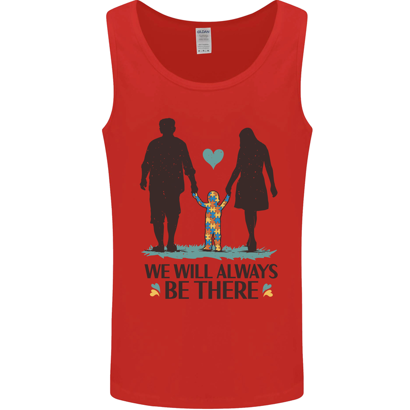 Autism We Will Always Be There Autistic Mens Vest Tank Top Red