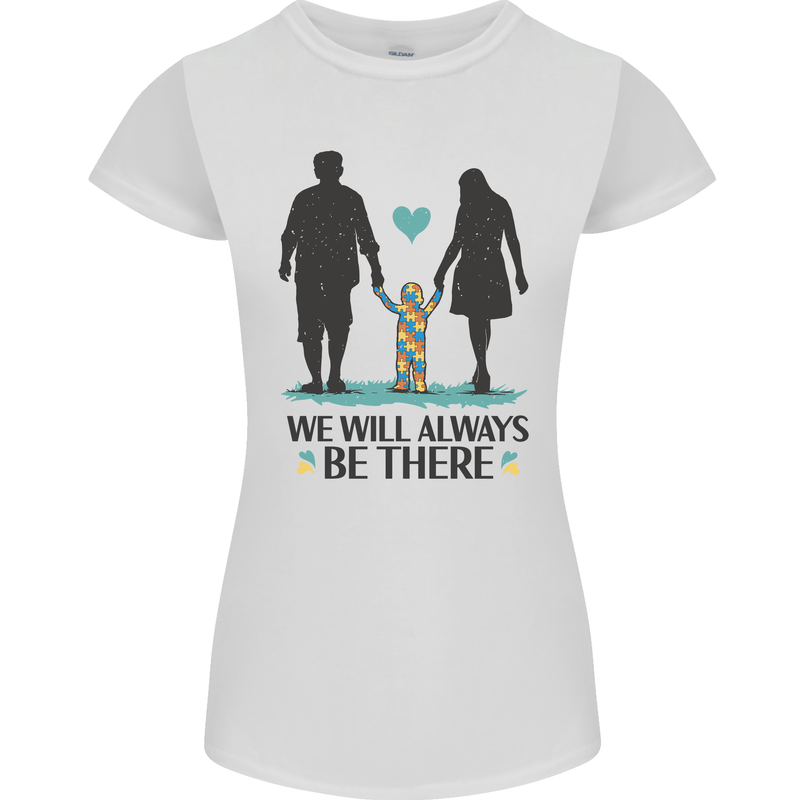 Autism We Will Always Be There Autistic Womens Petite Cut T-Shirt White