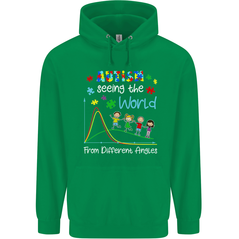 Autism World From Different Angles Autistic Childrens Kids Hoodie Irish Green