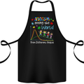 Autism World From Different Angles Autistic Cotton Apron 100% Organic Black