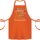 Autism World From Different Angles Autistic Cotton Apron 100% Organic Orange