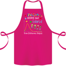 Autism World From Different Angles Autistic Cotton Apron 100% Organic Pink