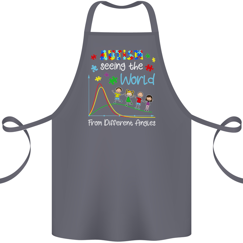 Autism World From Different Angles Autistic Cotton Apron 100% Organic Steel