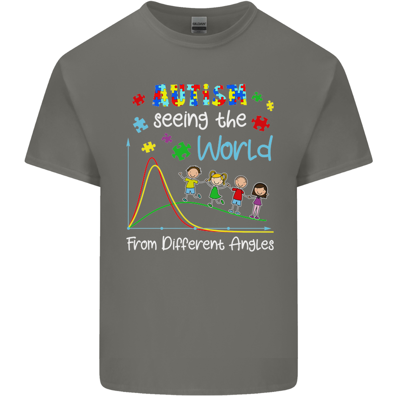 Autism World From Different Angles Autistic Kids T-Shirt Childrens Charcoal