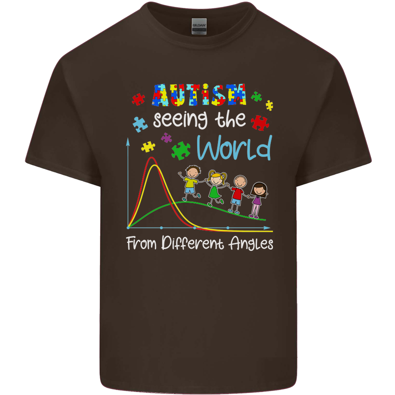 Autism World From Different Angles Autistic Kids T-Shirt Childrens Chocolate
