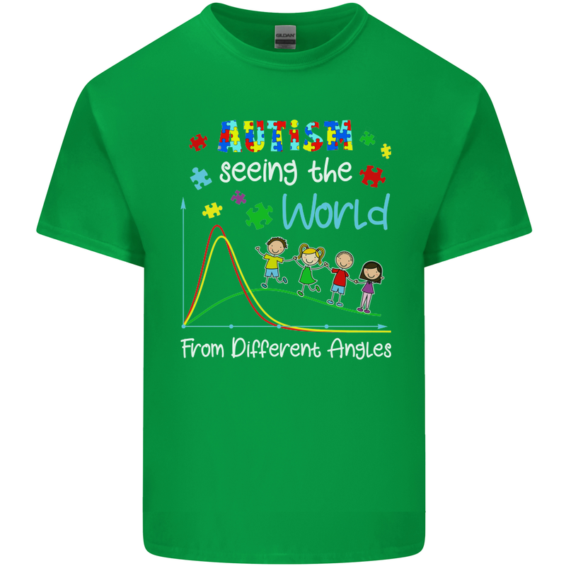Autism World From Different Angles Autistic Kids T-Shirt Childrens Irish Green