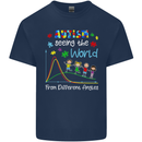 Autism World From Different Angles Autistic Kids T-Shirt Childrens Navy Blue