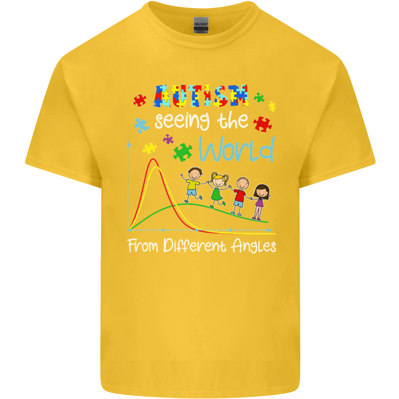 Autism World From Different Angles Autistic Kids T-Shirt Childrens Yellow