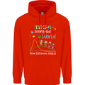 Autism World From Different Angles Autistic Mens 80% Cotton Hoodie Bright Red
