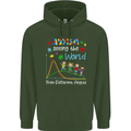Autism World From Different Angles Autistic Mens 80% Cotton Hoodie Forest Green