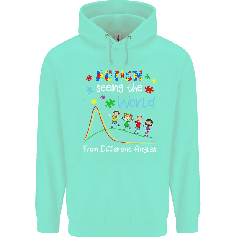 Autism World From Different Angles Autistic Mens 80% Cotton Hoodie Peppermint
