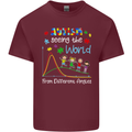 Autism World From Different Angles Autistic Mens Cotton T-Shirt Tee Top Maroon