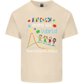 Autism World From Different Angles Autistic Mens Cotton T-Shirt Tee Top Natural