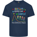 Autism World From Different Angles Autistic Mens Cotton T-Shirt Tee Top Navy Blue