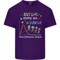 Autism World From Different Angles Autistic Mens Cotton T-Shirt Tee Top Purple