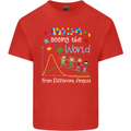Autism World From Different Angles Autistic Mens Cotton T-Shirt Tee Top Red