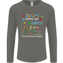 Autism World From Different Angles Autistic Mens Long Sleeve T-Shirt Charcoal