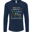Autism World From Different Angles Autistic Mens Long Sleeve T-Shirt Navy Blue