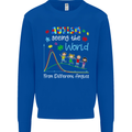 Autism World From Different Angles Autistic Mens Sweatshirt Jumper Royal Blue