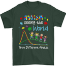Autism World From Different Angles Autistic Mens T-Shirt Cotton Gildan Forest Green