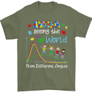 Autism World From Different Angles Autistic Mens T-Shirt Cotton Gildan Military Green