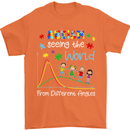 Autism World From Different Angles Autistic Mens T-Shirt Cotton Gildan Orange