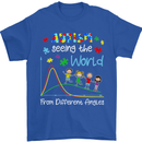 Autism World From Different Angles Autistic Mens T-Shirt Cotton Gildan Royal Blue