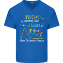 Autism World From Different Angles Autistic Mens V-Neck Cotton T-Shirt Royal Blue