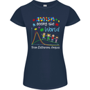 Autism World From Different Angles Autistic Womens Petite Cut T-Shirt Navy Blue