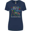 Autism World From Different Angles Autistic Womens Wider Cut T-Shirt Navy Blue