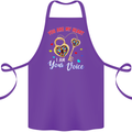 Autism You Are My Heart I Am Your Voice ASD Cotton Apron 100% Organic Purple