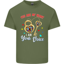 Autism You Are My Heart I Am Your Voice ASD Mens Cotton T-Shirt Tee Top Military Green