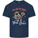 Autism You Are My Heart I Am Your Voice ASD Mens Cotton T-Shirt Tee Top Navy Blue