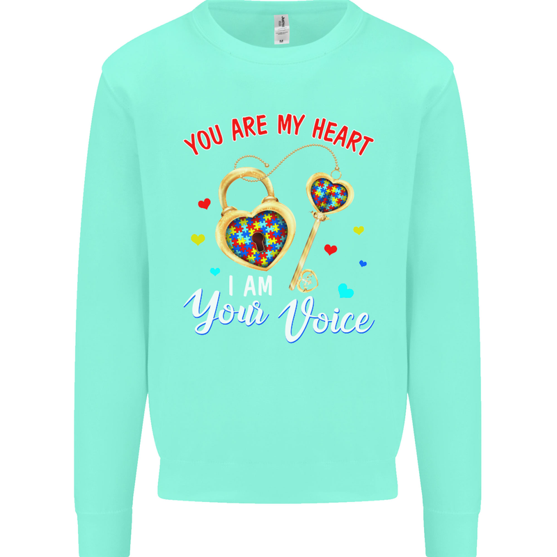 Autism You Are My Heart I Am Your Voice ASD Mens Sweatshirt Jumper Peppermint